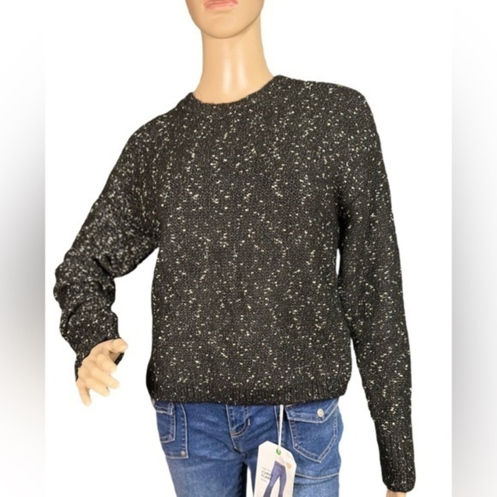 Calvin Klein Women's Long Sleeve Crewneck Metallic Sweater